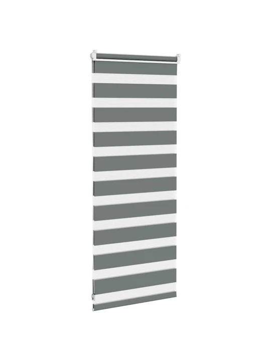 Zebra roleta tmavě šedá 65x100 cm šířka látky 60,9 cm polyester