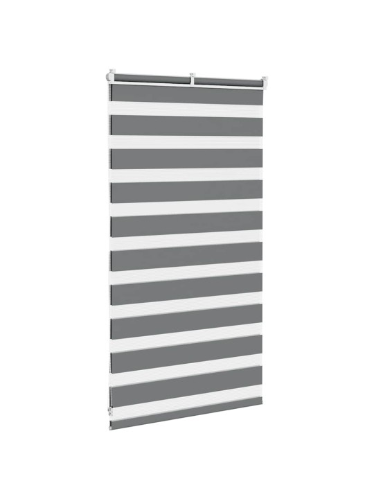 Zebra roleta tmavě šedá 90x100 cm šířka látky 85,9 cm polyester