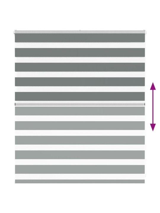 Zebra roleta tmavě šedá 120x100cm šířka látky 115,9cm polyester