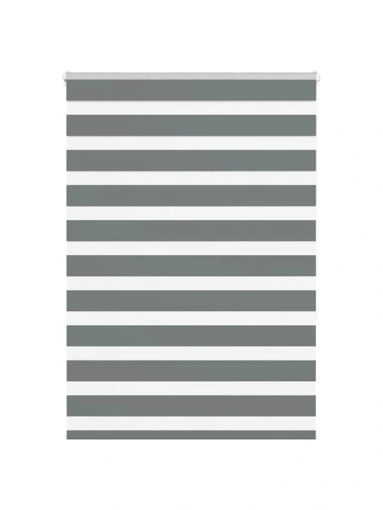 Zebra roleta tmavě šedá 110x150cm šířka látky 105,9cm polyester