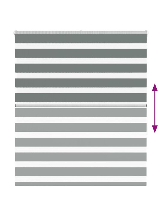 Zebra roleta tmavě šedá 120x150cm šířka látky 115,9cm polyester