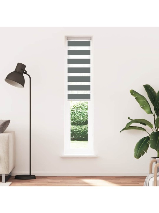 Zebra roleta tmavě šedá 40x200 cm šířka látky 35,9 cm polyester
