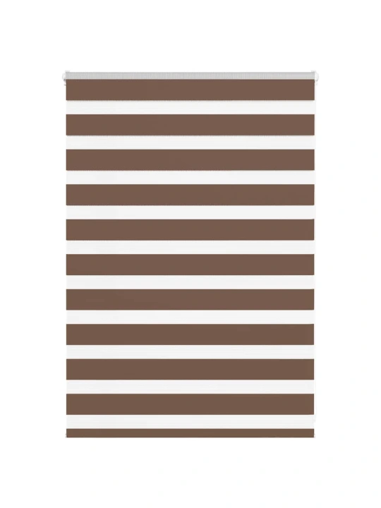 Zebra roleta hnědá 95x100 cm šířka látky 90,9 cm polyester