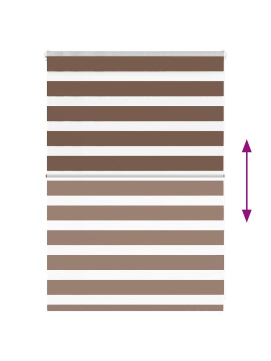 Zebra roleta hnědá 105x100 cm šířka látky 100,9 cm polyester