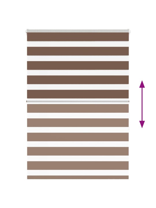 Zebra roleta hnědá 95x150 cm šířka látky 90,9 cm polyester