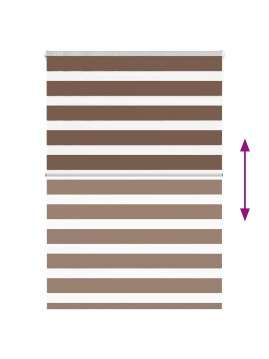 Zebra roleta hnědá 115x150 cm šířka látky 110,9 cm polyester