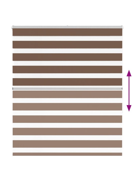 Zebra roleta hnědá 120x150 cm šířka látky 115,9 cm polyester