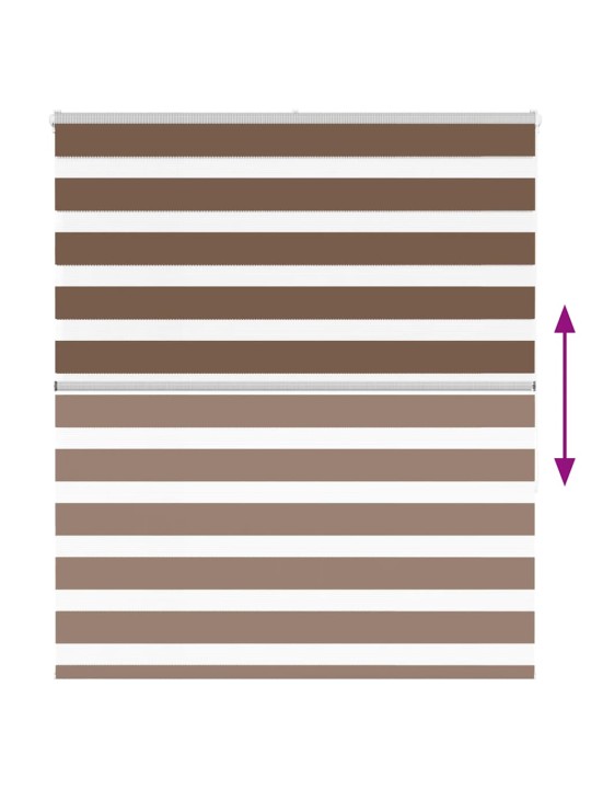 Zebra roleta hnědá 125x150 cm šířka látky 120,9 cm polyester