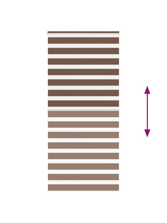 Zebra roleta hnědá 100x200 cm šířka látky 95,9 cm polyester