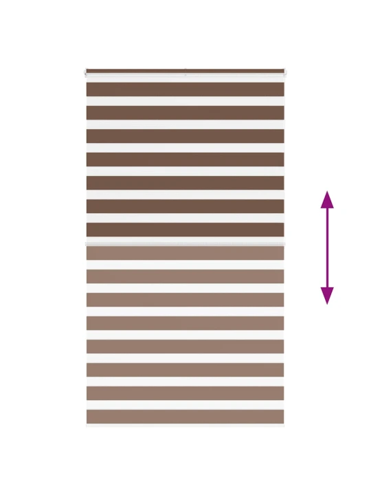 Zebra roleta hnědá 135x200 cm šířka látky 130,9 cm polyester