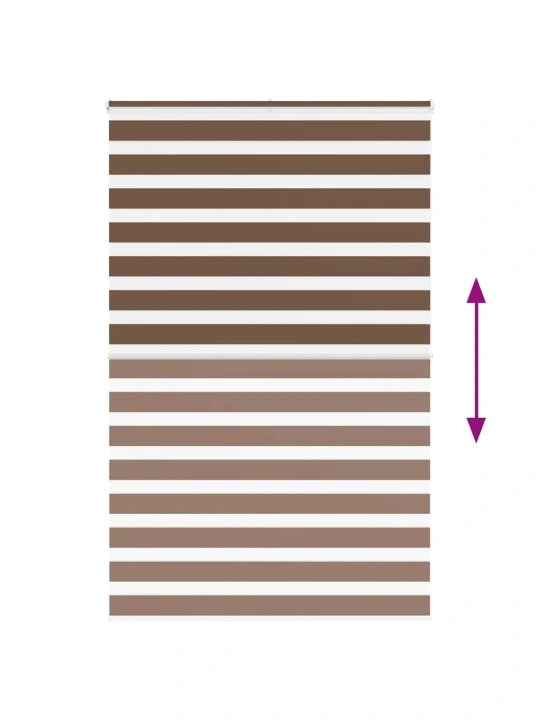 Zebra roleta hnědá 140x200 cm šířka látky 135,9 cm polyester