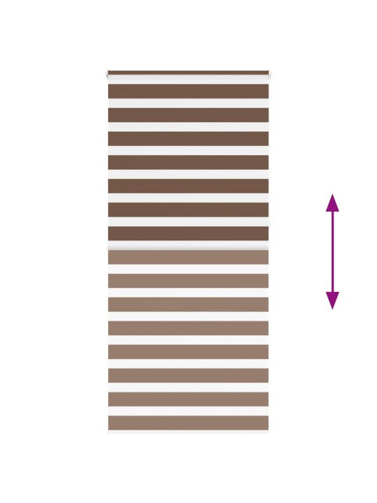 Zebra roleta hnědá 95x230 cm šířka látky 90,9 cm polyester