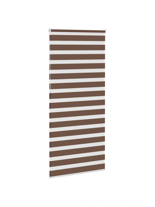 Zebra roleta hnědá 115x230 cm šířka látky 110,9 cm polyester