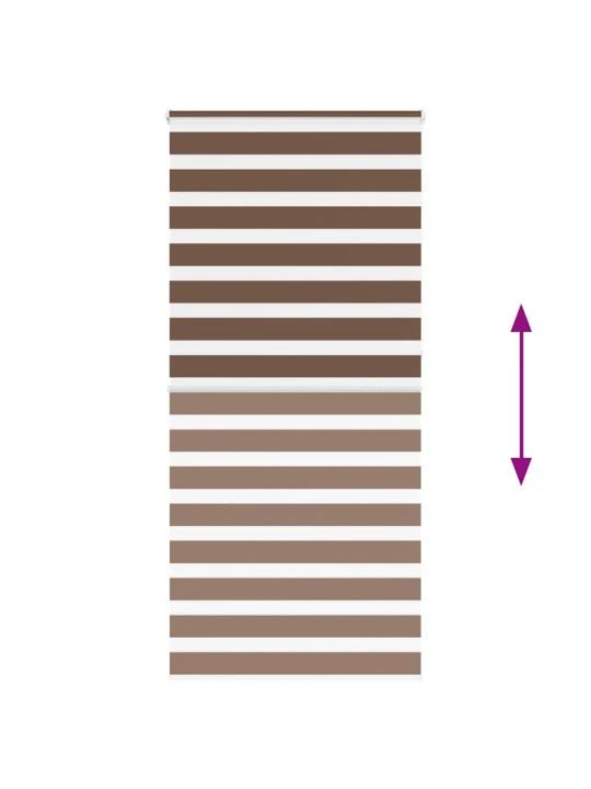Zebra roleta hnědá 115x230 cm šířka látky 110,9 cm polyester