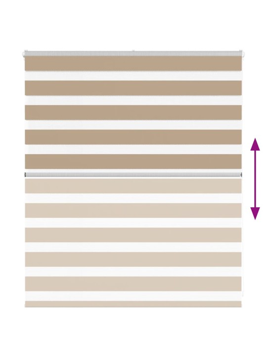 Zebra roleta pískově hnědá šířka látky 120,9 cm polyester