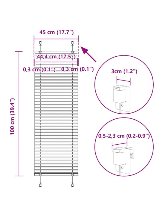 Plisovaná roleta benzínová zelená 45x100 cm šířka látky 44,4cm