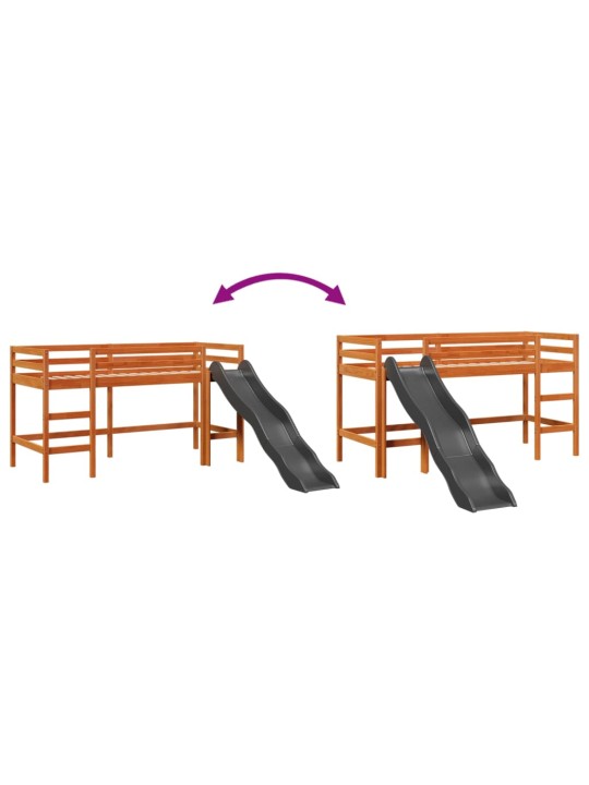 Dětská patrová postel bez matrace hnědá 90 x 200 cm borovice