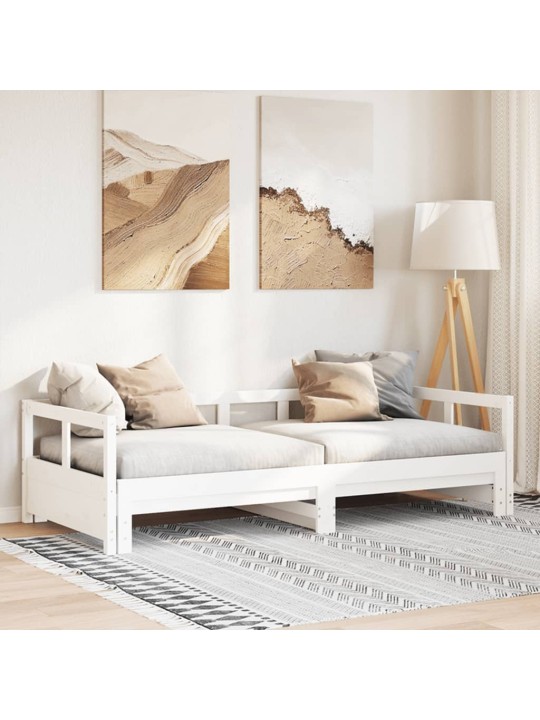Válenda bez matrace bílá 90 x 200 cm masivní borovice