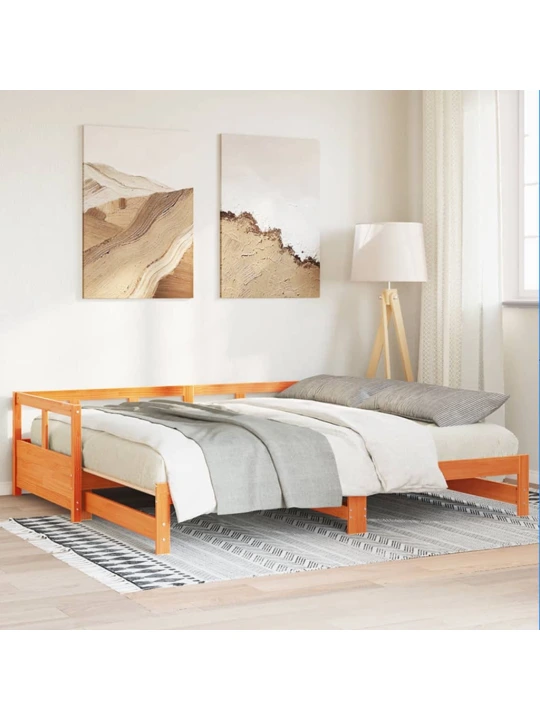 Válenda bez matrace voskově hnědá 90 x 200 cm masivní borovice