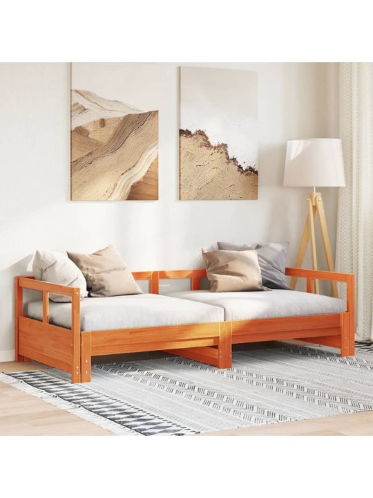 Válenda bez matrace voskově hnědá 90 x 200 cm masivní borovice