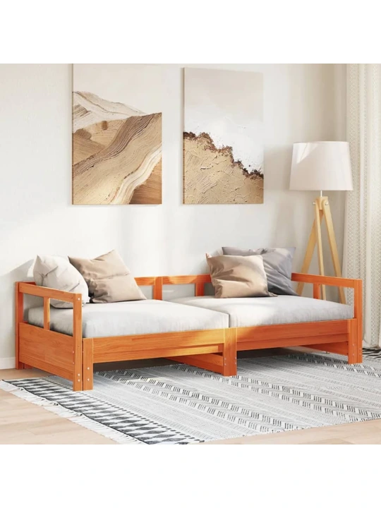Válenda bez matrace voskově hnědá 90 x 200 cm masivní borovice