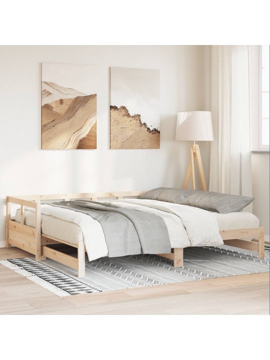 Válenda bez matrace 90 x 190 cm masivní borovice