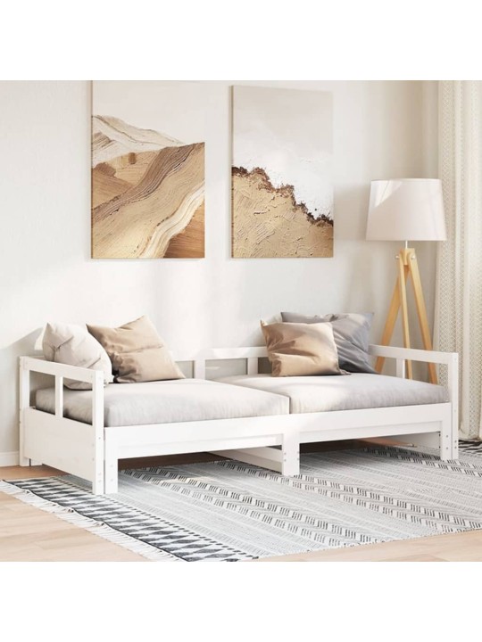 Válenda bez matrace bílá 90 x 190 cm masivní borovice