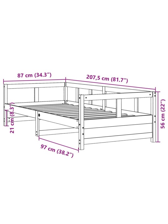 Válenda přírodní 80 x 200 cm masivní borové dřevo