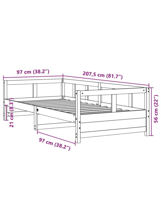 Válenda přírodní 90 x 200 cm masivní borové dřevo