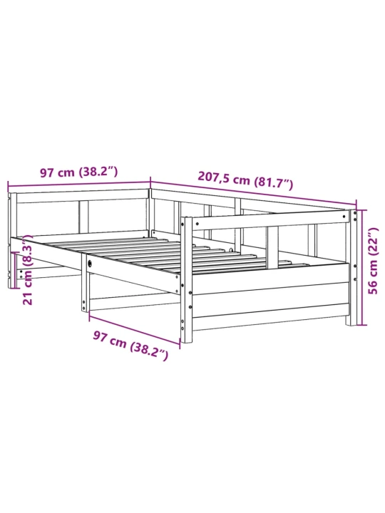 Válenda přírodní 90 x 200 cm masivní borové dřevo
