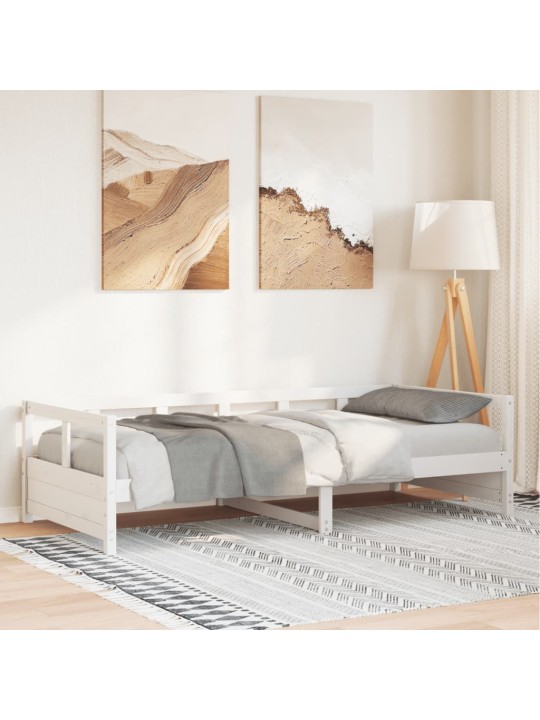 Válenda bez matrace bílá 90 x 200 cm masivní borovice