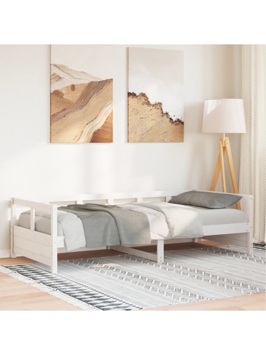 Válenda bez matrace bílá 90 x 190 cm masivní borovice