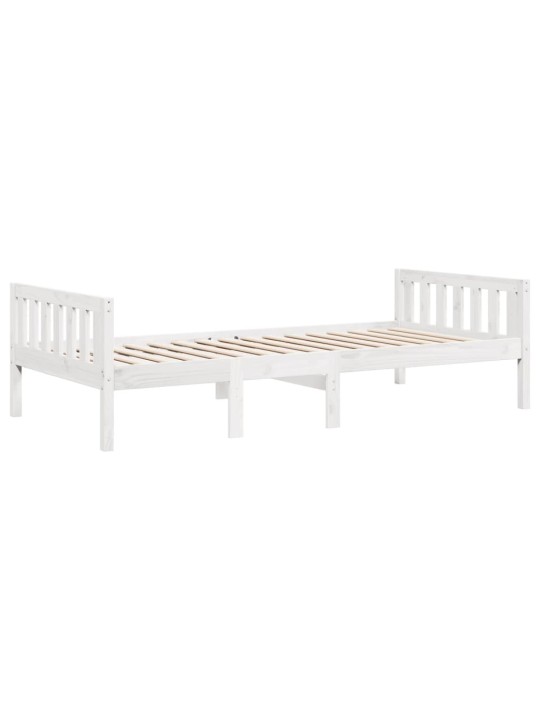 Dětská postel bez matrace bílá 80 x 200 cm masivní borové dřevo