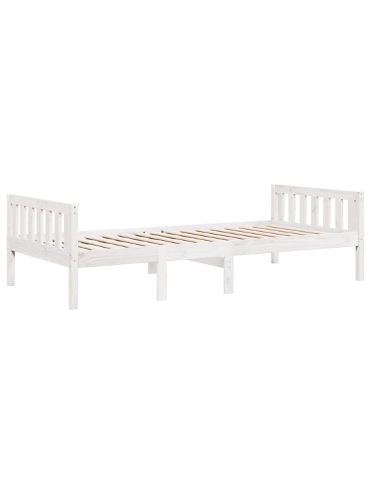 Dětská postel bez matrace bílá 90 x 200 cm masivní borové dřevo