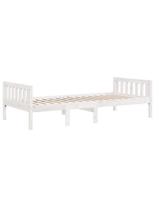 Dětská postel bez matrace bílá 90 x 190 cm masivní borové dřevo