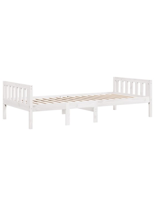 Dětská postel bez matrace bílá 75 x 190 cm masivní borové dřevo
