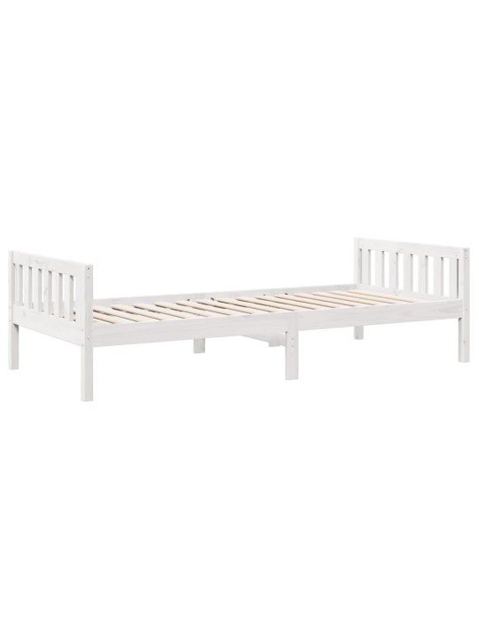 Dětská postel bez matrace bílá 75 x 190 cm masivní borové dřevo