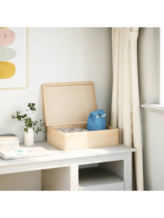 Dřevěná box s víkem 40x30x13 cm masivní borové dřevo