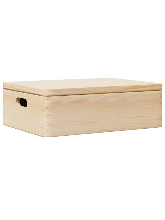 Dřevěná box s víkem a držadly 40x30x13 cm masivní borové dřevo