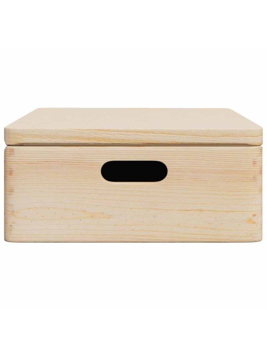 Dřevěná box s víkem a držadly 40x30x13 cm masivní borové dřevo