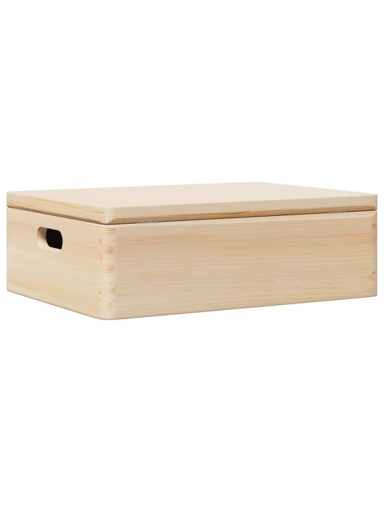 Dřevěná box s víkem a držadly 40x30x13 cm masivní borové dřevo