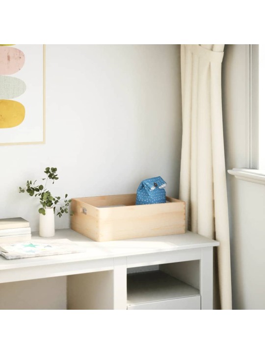 Dřevěná box s úchytkami 40x30x13 cm masivní borové dřevo