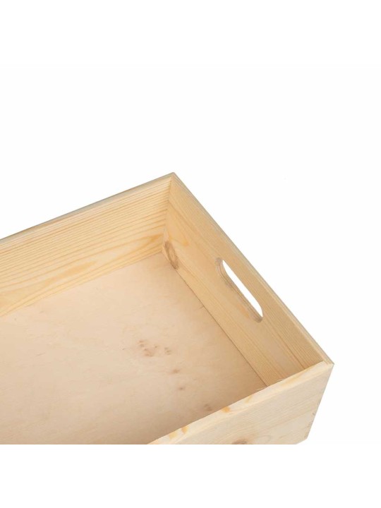 Dřevěná box s úchytkami 40x30x13 cm masivní borové dřevo