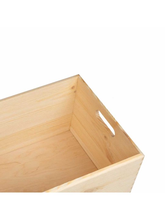 Dřevěná box s úchytkami 40x30x23 cm masivní borové dřevo