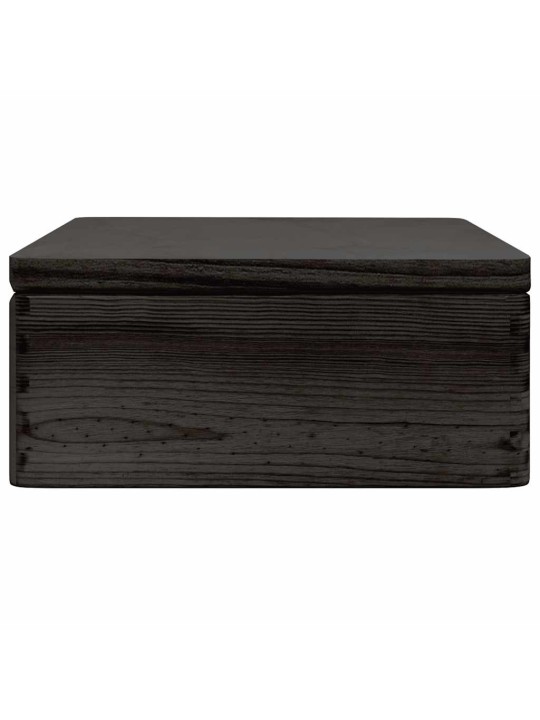 Dřevěná box s víkem černá 40x30x13 cm masivní borové dřevo