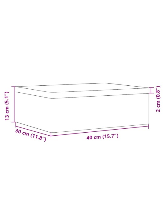 Dřevěná box s víkem černá 40x30x13 cm masivní borové dřevo
