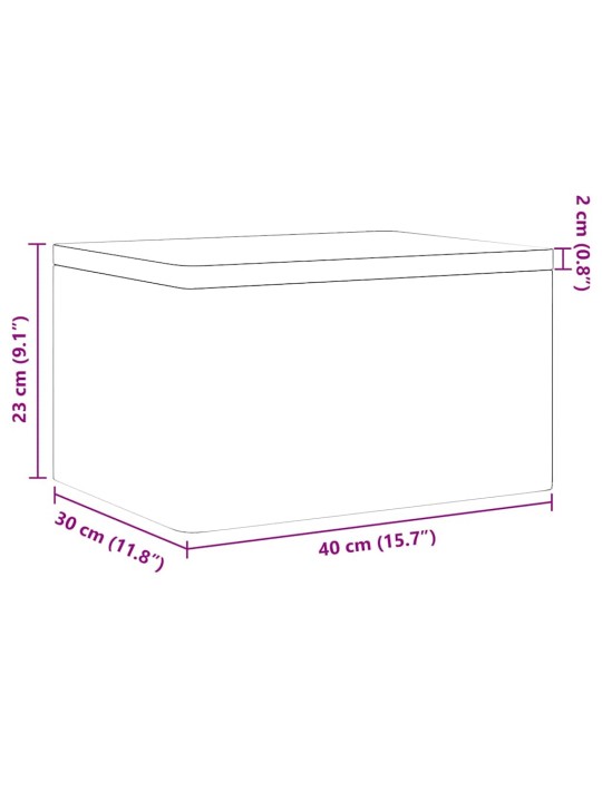 Dřevěná box s víkem černá 40x30x23 cm masivní borové dřevo