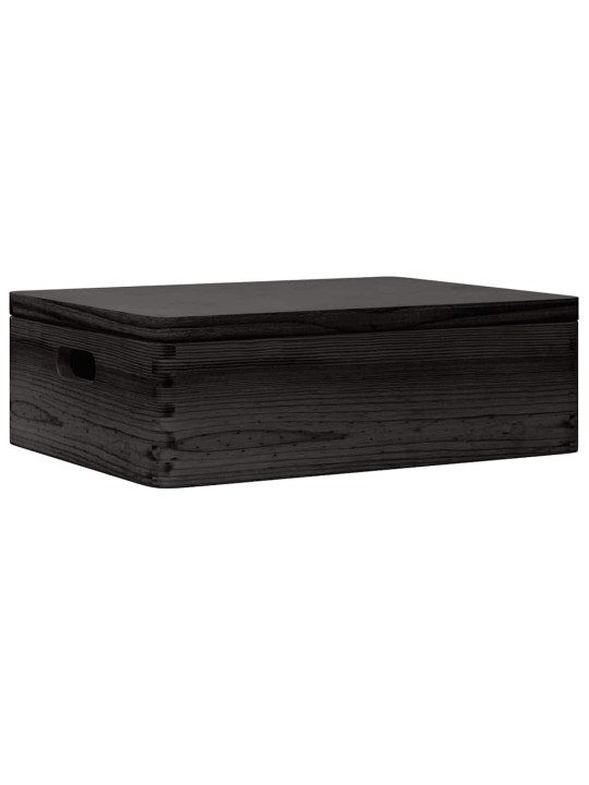 Dřevěná box s víkem a držadly 40x30x13 cm masivní borové dřevo