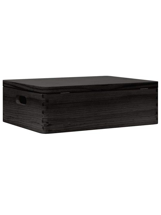 Dřevěná box s víkem a držadly 40x30x13 cm masivní borové dřevo