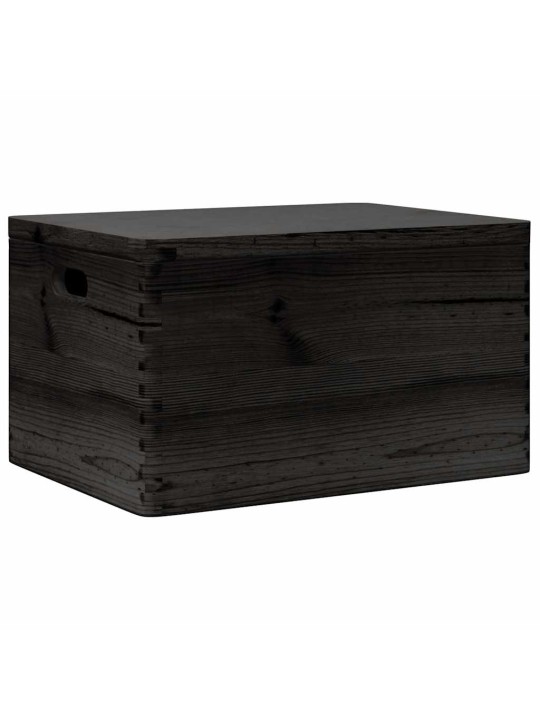 Dřevěná box s víkem a držadly 40x30x23 cm masivní borové dřevo